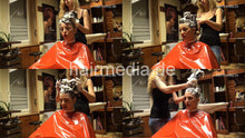 Load image into Gallery viewer, 361 LauraL 2 upright hairwash by SophiaA in pvc vinyl red shampoocape