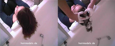 9106 Karolina, backward shampooing by barber at bathtub