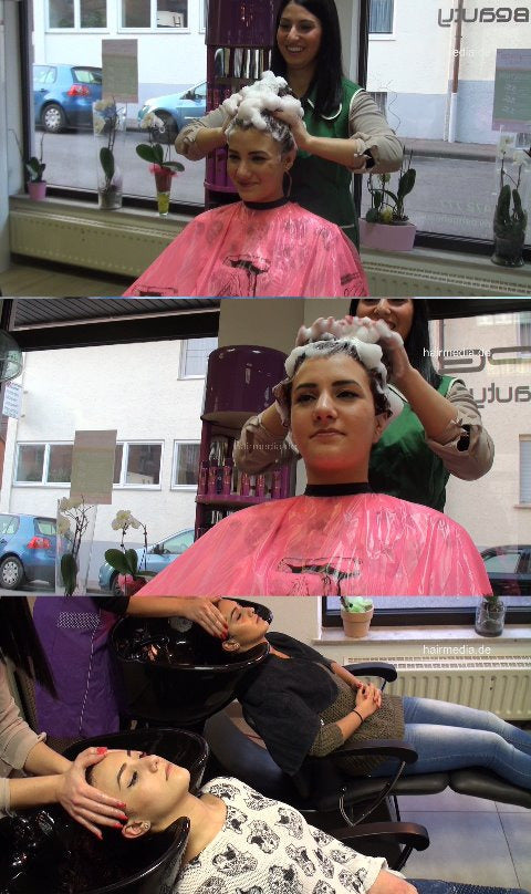 9049 2 sister upright in pink cape