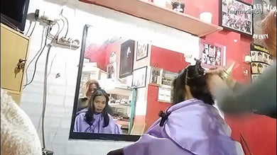 8600 04 women haircut because of losing a bet