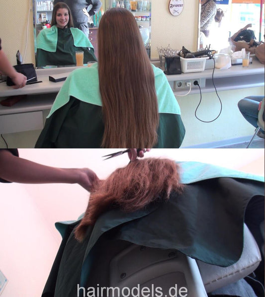 8043 1 dry cut long hair trim on dry hair in Frankfurt, Germany