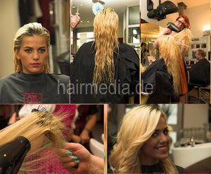 1020 2 Ernita blow dry bleached hair by bavarian dressed barberette green nails
