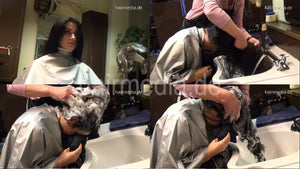 7068 1 JuliaW forward wash thick hair salon shampoooing by mature barberette