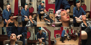 340 Verena by Barber salon backward shampooing by barber in barberapron