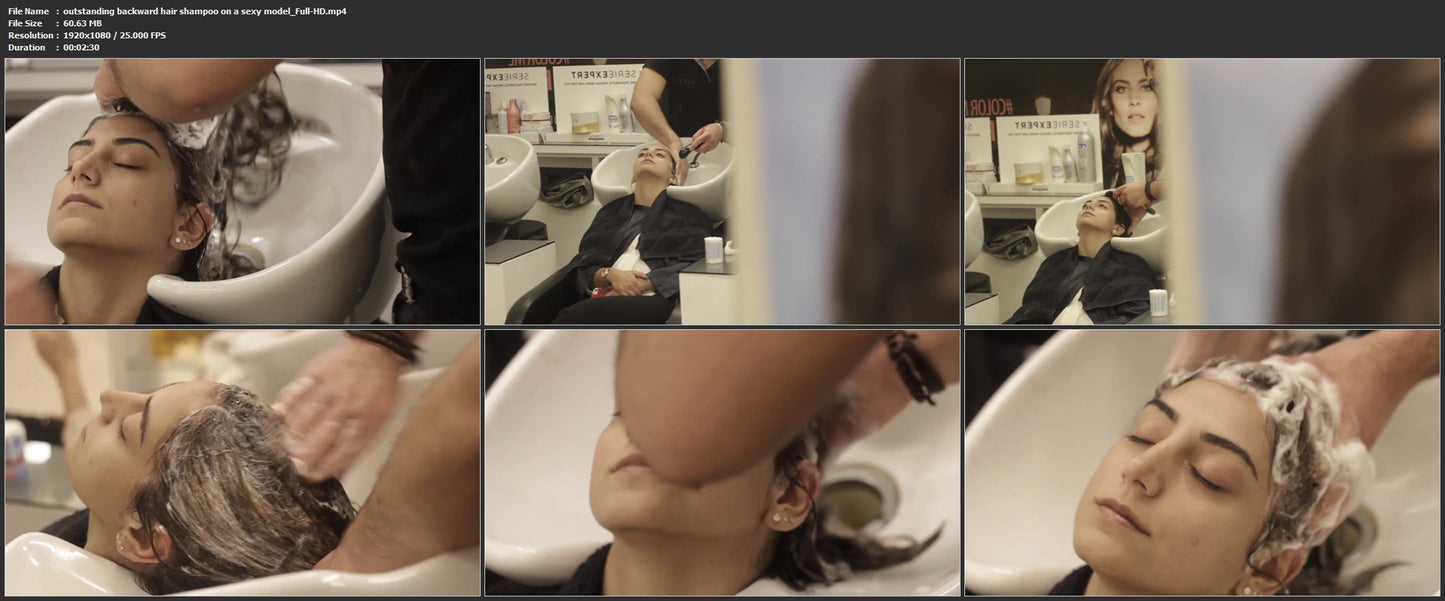1062 outstanding backward hair shampoo on a sexy model