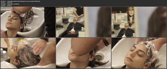 1062 outstanding backward hair shampoo on a sexy model