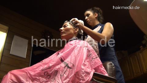 354 PetraK 4 upright by Aylin hairwash salon shampooing pink pvc shampoocape
