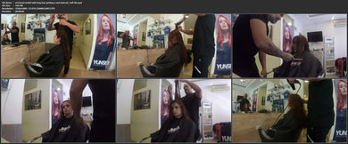 1062 red head model with long hair getting a new haircut!
