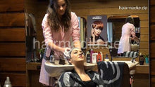 Carica l&#39;immagine nel visualizzatore di Gallery, 9065 Romana 3 backward salon hairwash shampooing by OlgaG in pink Nylonkittel apron