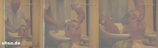 1013 s0082 lady backward wash by male old barber salon shampooing