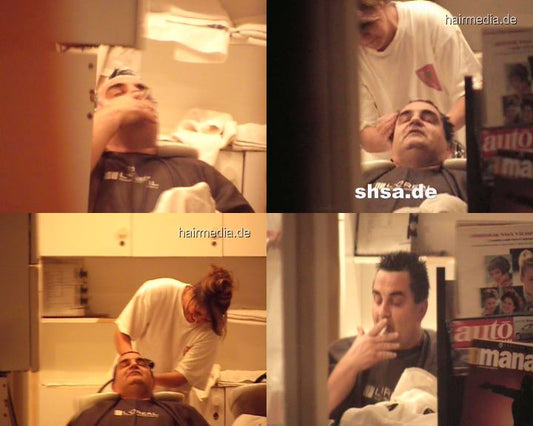 1013 s0083 male client backward wash while smoking video