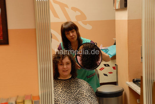 7089 darkblonde 4 trim haircut on fresh permed hair