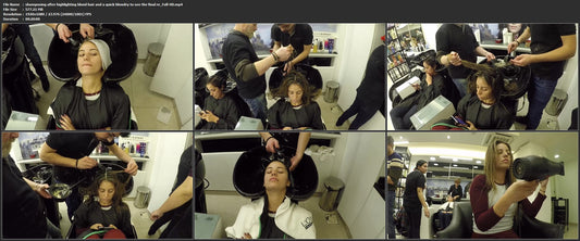 1062 shampooing after highlighting blond hair and a quick blowdry to see the final re