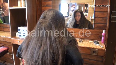357 Sinem XXL hair 1 hour ASMR shampooing by barber very thick hair
