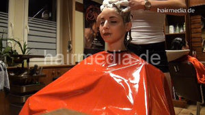 361 SophiaA 1 upright hairwash by LauraL in black skirt tatoo model undercut damaged hair