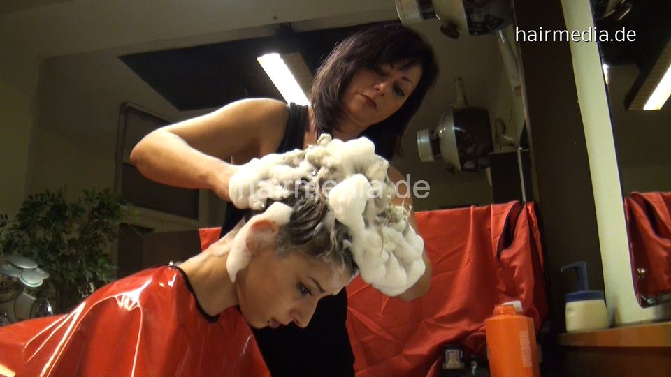 361 SophiaA 3 forward hairwash by mature shampooist Talya vintage shampoobowl