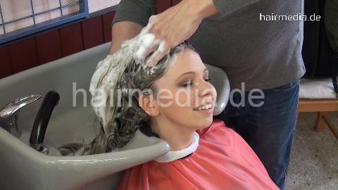 6168 AnjaH by Barber backward! shampoo and wet set Part 1 wash