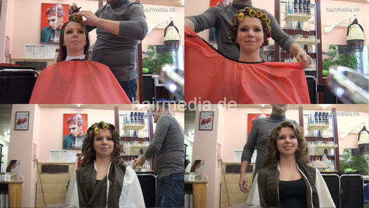 6168 AnjaH by Barber backward! shampoo and wet set Part 2 wet set