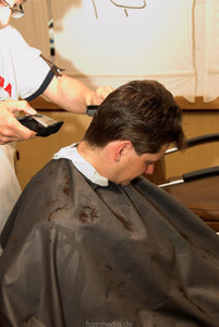 8071 Dina 2 cut and buzz by old barber in barbershop between the men