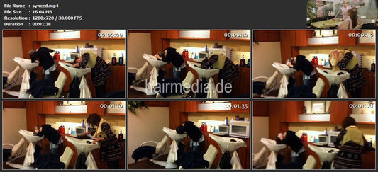 986 Young asian barberettes synced self hairwash
