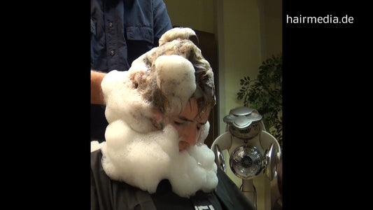 530 ASMR VictoriaB hair and face wash upright shampooing in salon chair by Sinem