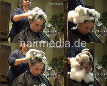 Load image into Gallery viewer, 530 ASMR VictoriaB hair and face wash upright shampooing in salon chair by Sinem