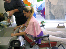 Charger l&#39;image dans la galerie, 506 AnnaP forward wash laying in barber chair by barber