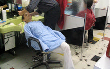 将图片加载到图库查看器，506 AnnaP forward wash laying in barber chair by barber