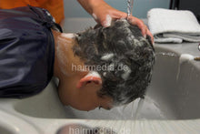 将图片加载到图库查看器，251 young boy by barberette AnjaS 3 forward wash barberchair barberbowl