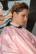 Load image into Gallery viewer, 121 Flowerpower 2, Part 2 LauraB haircut in barberchair in pink tie closure large haircutcape