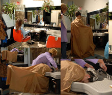 Load image into Gallery viewer, 145 JennyA caping strong shampoo and haircut in large capes barbershop