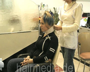 500 Karolina thick blue hair teen strong forward shampooing hairwash