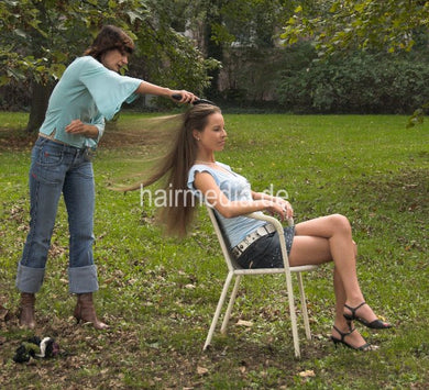196 Katharina outdoor hairplay by LauraB brushing, combing, braids