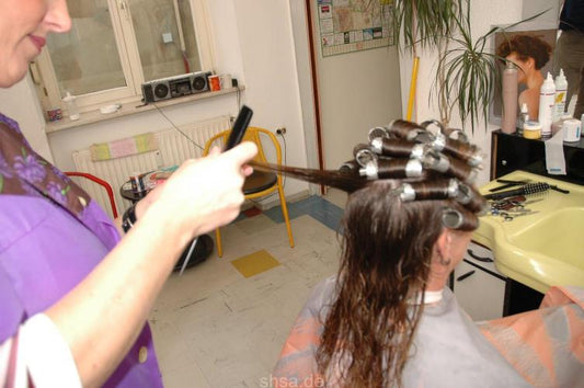 687 Sylvia 2 wet set metal rollers and hairnet