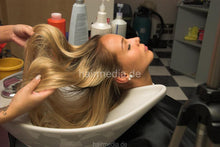 Load image into Gallery viewer, 1026 Xara backward shampoo teen hairwash by KristinaF in pink apron